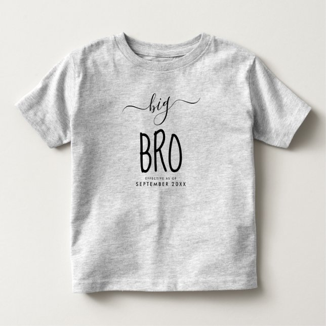 Big Bro | Personalized New Baby Announcement Fun T Toddler T-Shirt (Front)