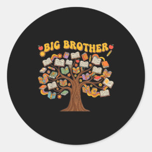Big Brother Baby Brother Boy Maternity In The Book Classic Round Sticker