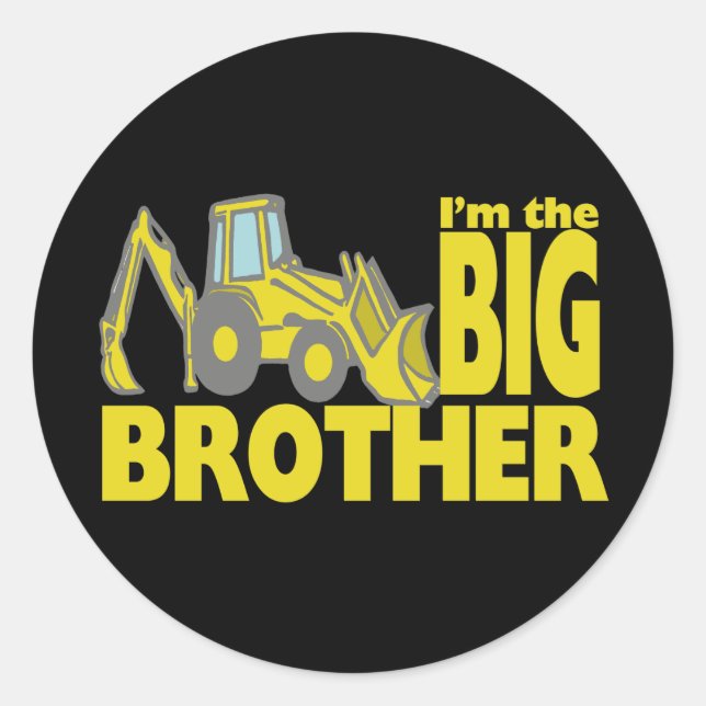 Big Brother Backhoe Classic Round Sticker (Front)