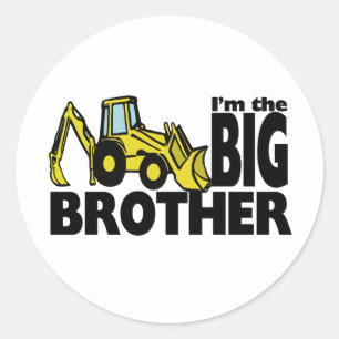 Big Brother Backhoe Classic Round Sticker