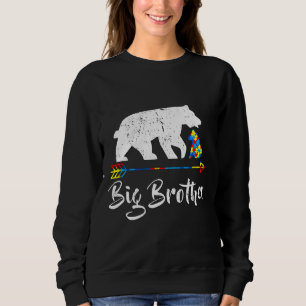 Big Brother Bear Autism Awareness Proud Autism Mum Sweatshirt