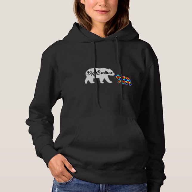 Big Brother Bear Autism Awareness Support Family A Hoodie (Front)