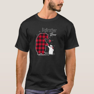 Big Brother Bear Christmas Pajama Red Buffalo Plai T-Shirt