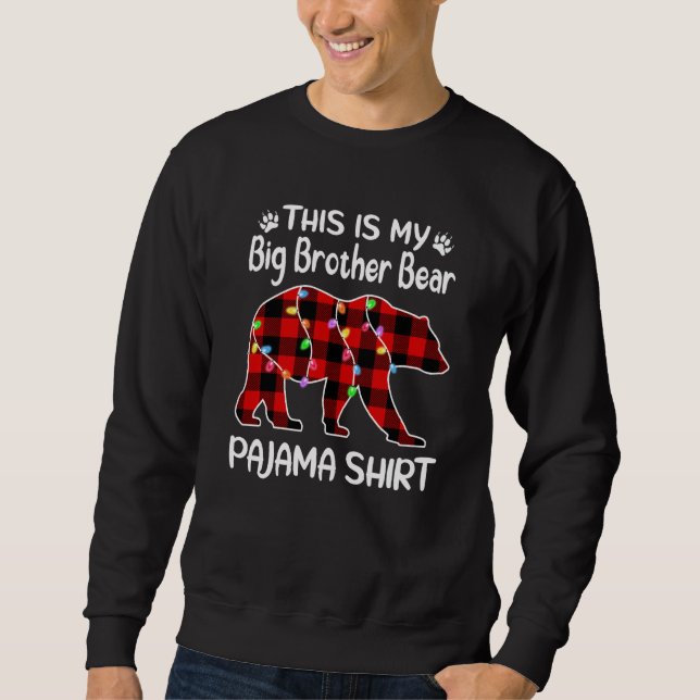 Big Brother Bear Pajama  Lights Christmas  Family Sweatshirt (Front)