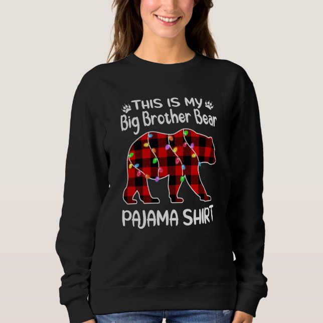 Big Brother Bear Pajama  Lights Christmas  Family Sweatshirt (Front)