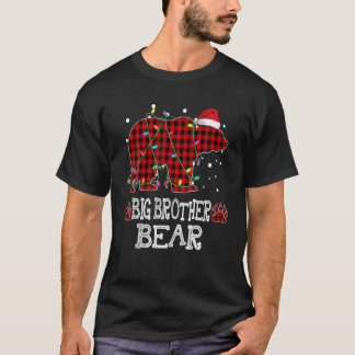 Big Brother Bear Red Buffalo Plaid Big Brother Bea T-Shirt