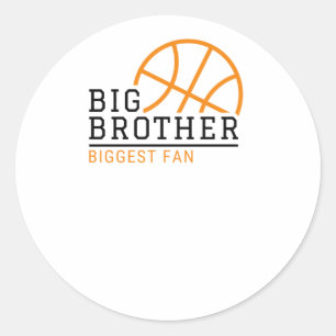 Big Brother Biggest Fan Basketball Classic Round Sticker