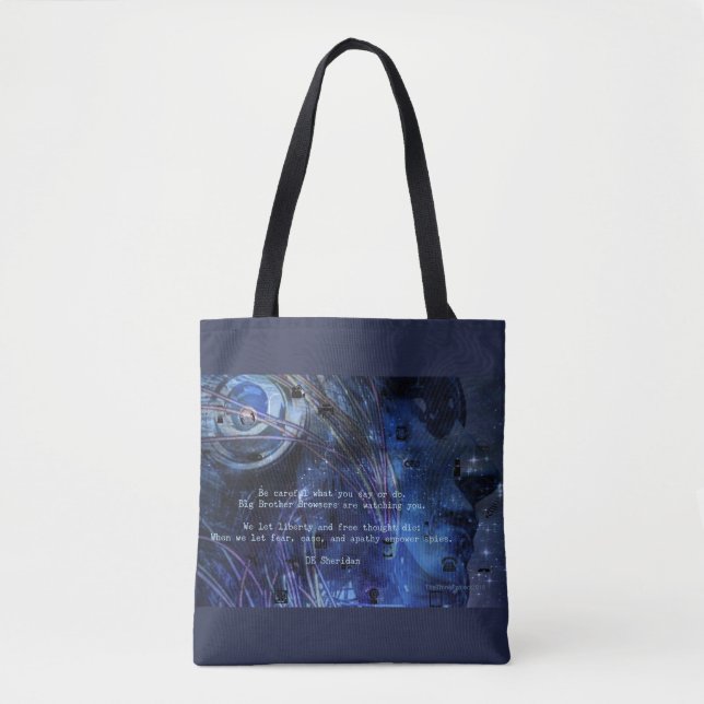 Big Brother Browsers Warning Tote Bag (Front)