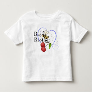 Big Brother Bumble Bee Cherry Blue Heart Toddler T-Shirt