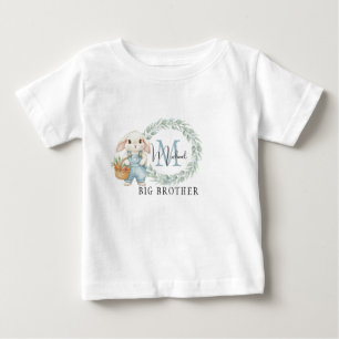 Big Brother Bunny Shirt Personalised Blue Floral