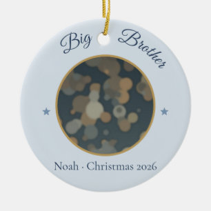 Big Brother Christmas Photo Ornament, Personalised Ceramic Ornament