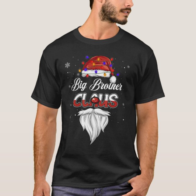 Big Brother Claus Hat Lights Christmas Pajama Fami T-Shirt (Front)