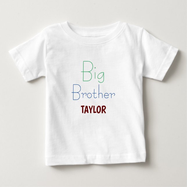 Big brother Colourful Monogram brother's  T-Shirt (Front)