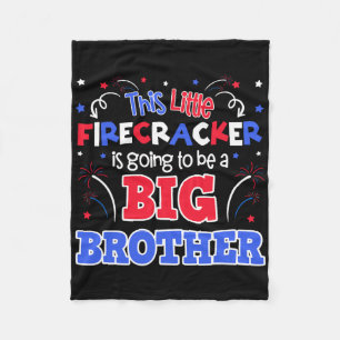 Big Brother Cute 4th Of July Pregnancy Announcemen Fleece Blanket