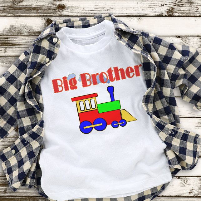 Big Brother Cute Colourful Train Engine Toddler T-Shirt (Big Brother Cute Colorful Train Engine Toddler T-shirt)