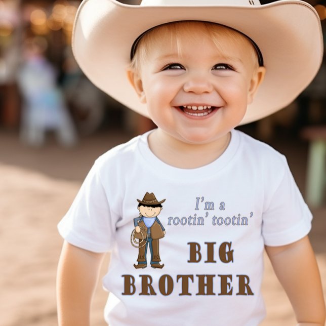 Big Brother Cute Cowboy Rootin' Tootin' Baby T-Shirt (Creator Uploaded)