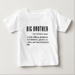Big Brother Definition sibling promotion Custom Baby T-Shirt<br><div class="desc">Big Brother's sibling promotion announcement personalised Definition</div>