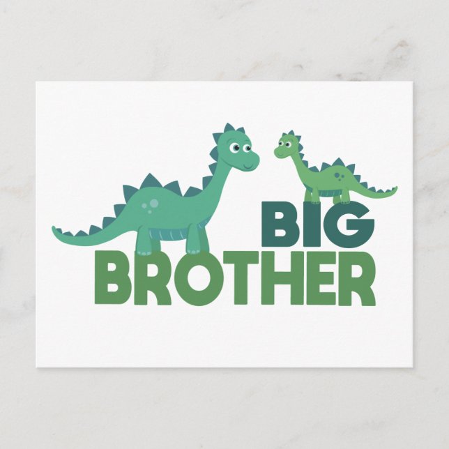 Big brother dinosaur animal, dino sibling postcard (Front)