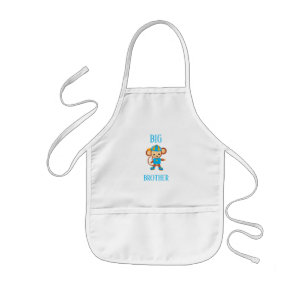 Big Brother Dressed Monkey Custom Text Kids Apron