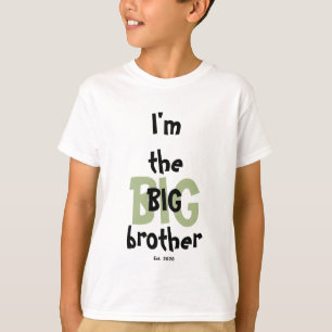 Big Brother Est. Date Fun Green Black Text T-Shirt