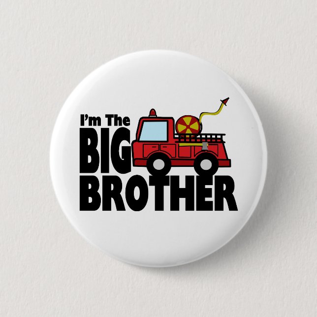 Big Brother Fire Truck 6 Cm Round Badge (Front)