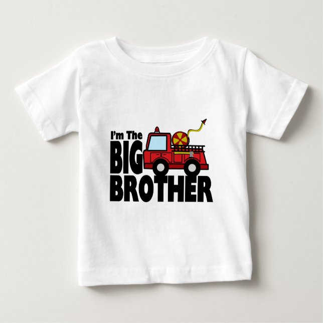 Big Brother Fire Truck Baby T-Shirt (Front)