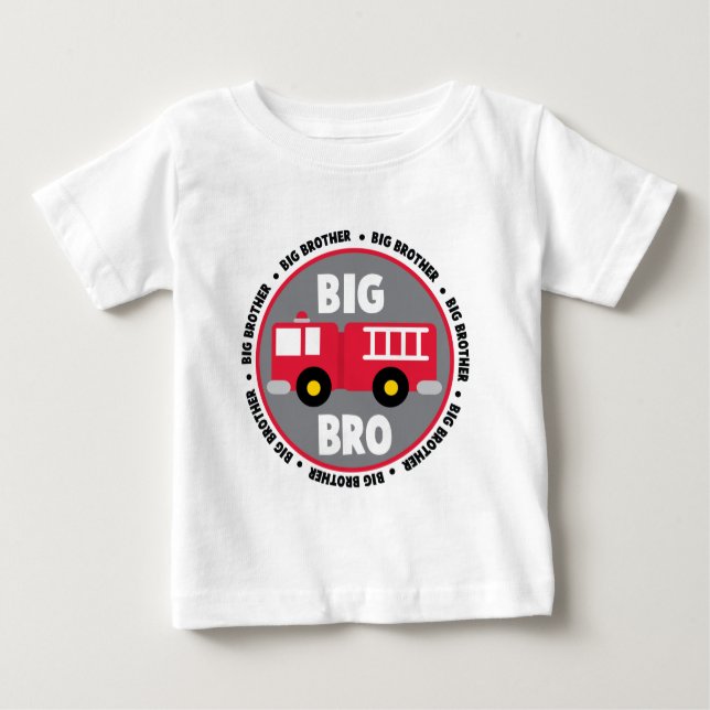 Big Brother Fire Truck Baby T-Shirt (Front)