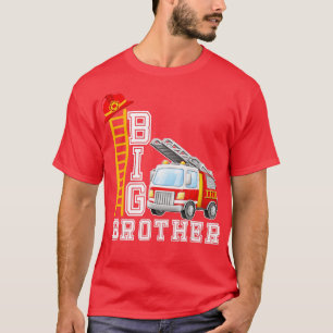 Big Brother Fire Truck Short Sleeved  For Toddlers T-Shirt