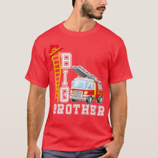 Big Brother Fire Truck Short Sleeved  For Toddlers T-Shirt