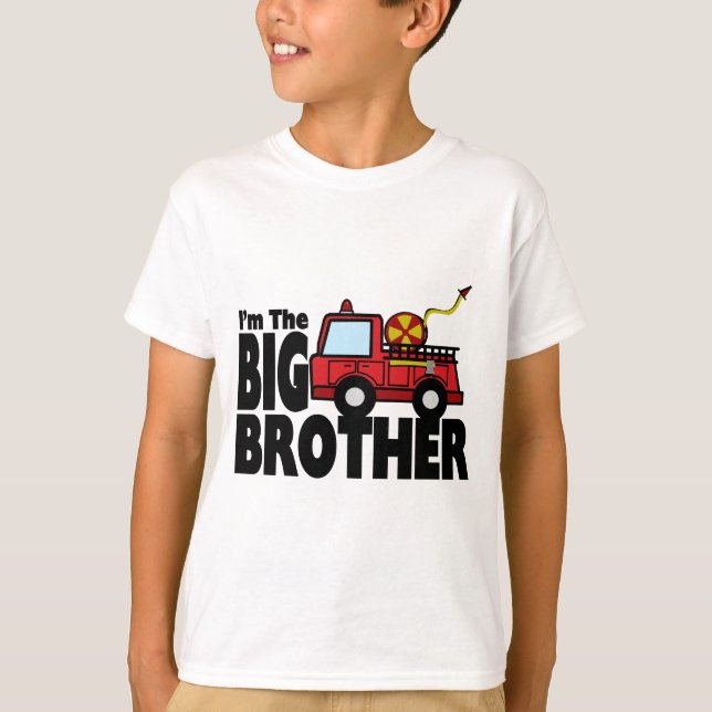 Big Brother Fire Truck T-Shirt (Front)