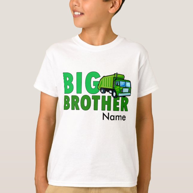 Big Brother Garbage truck with personalised name T-Shirt (Front)