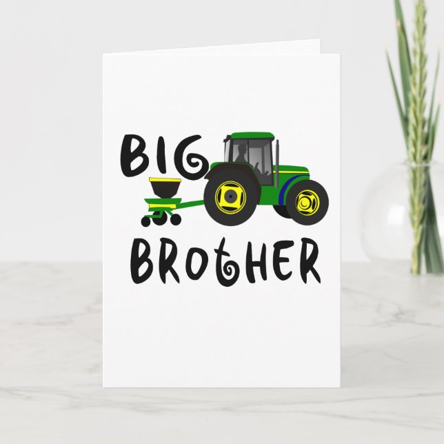 Big Brother Gift for Tractor Loving Boys Kids Announcement (Front)