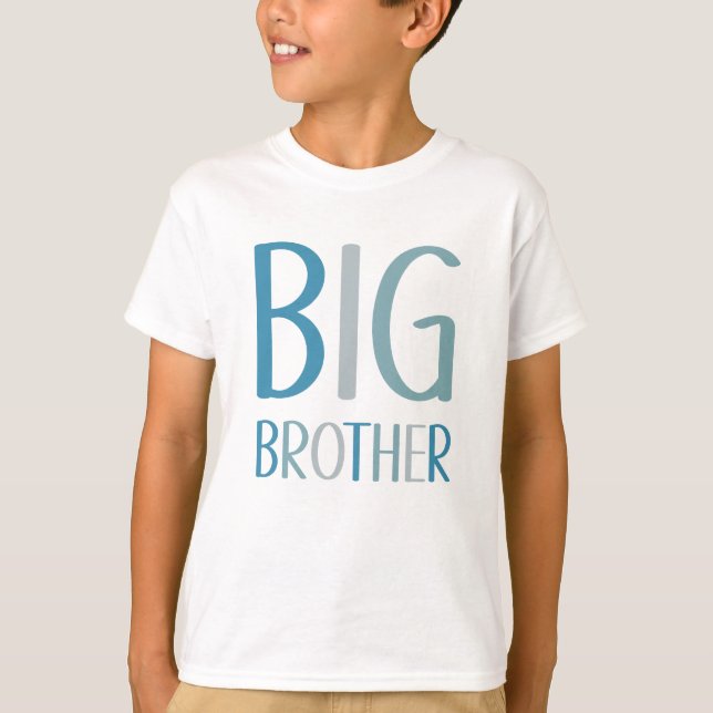 Big Brother Green and Blue Text Boys  T-Shirt (Front)