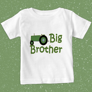 Big Brother Green Tractor Baby T-Shirt