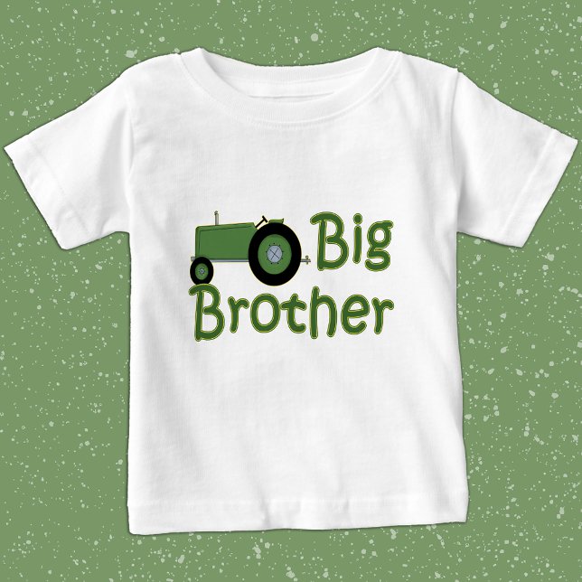 Big Brother Green Tractor Baby T-Shirt (Creator Uploaded)
