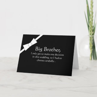 Big Brother Groomsman Funny Invitation Card
