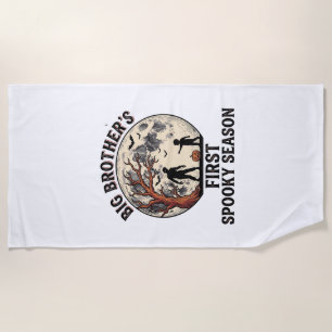 Big Brother Halloween First Spooky Season Vintage Beach Towel