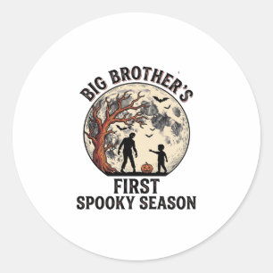 Big Brother Halloween First Spooky Season Vintage Classic Round Sticker