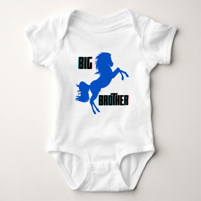 Big Brother Horse Rearing Baby Bodysuit (Front)
