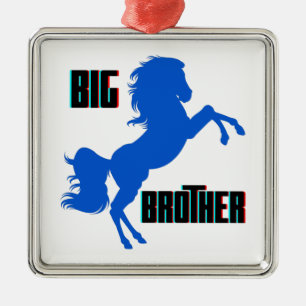 Big Brother Horse Rearing Metal Ornament