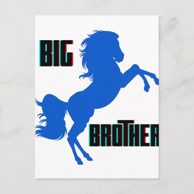 Big Brother Horse Rearing Postcard (Front)