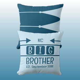 Big brother initials est. month year blue cushion