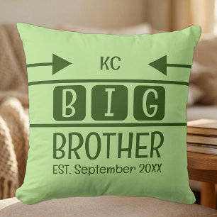 Big brother initials est. month year green cushion