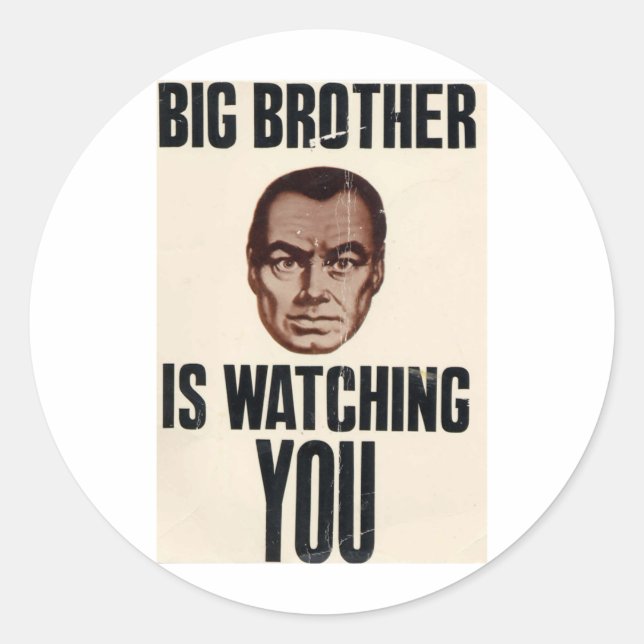 Big Brother Is Watching You Classic Round Sticker (Front)