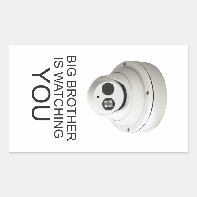 Big brother is watching you rectangular sticker (Front)