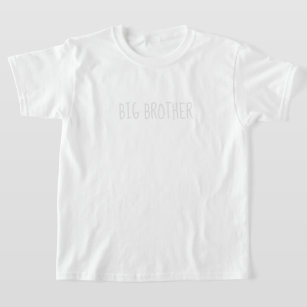 Big Brother Light Grey White Neutral T-Shirt
