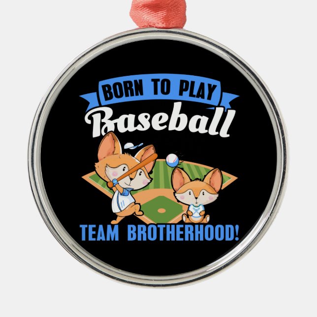 Big Brother Little Brother - Baseball Players Metal Ornament (Front)
