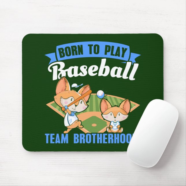 Big Brother Little Brother - Baseball Players Mouse Pad (With Mouse)