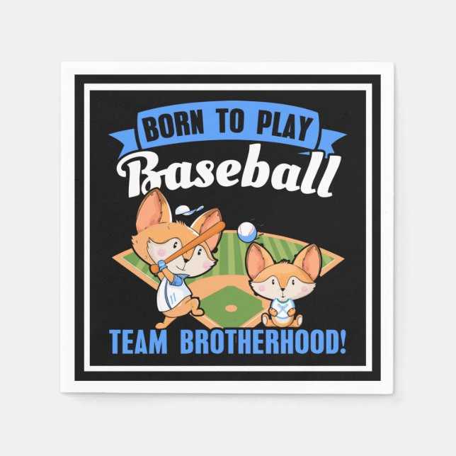 Big Brother Little Brother - Baseball Players Napkin (Front)