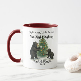 Big Brother Little Brother Bear Custom Christmas Mug